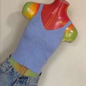 a new day Light Blue Ribbed V-Neck Knit Tank